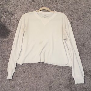 White flowy cropped sweater